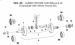ALBERO MOTORE 20MM TM Kart KZ10 KZ10B 